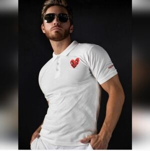 Keith Haring Polo Shirt Reason Embroidered Heart Size Large